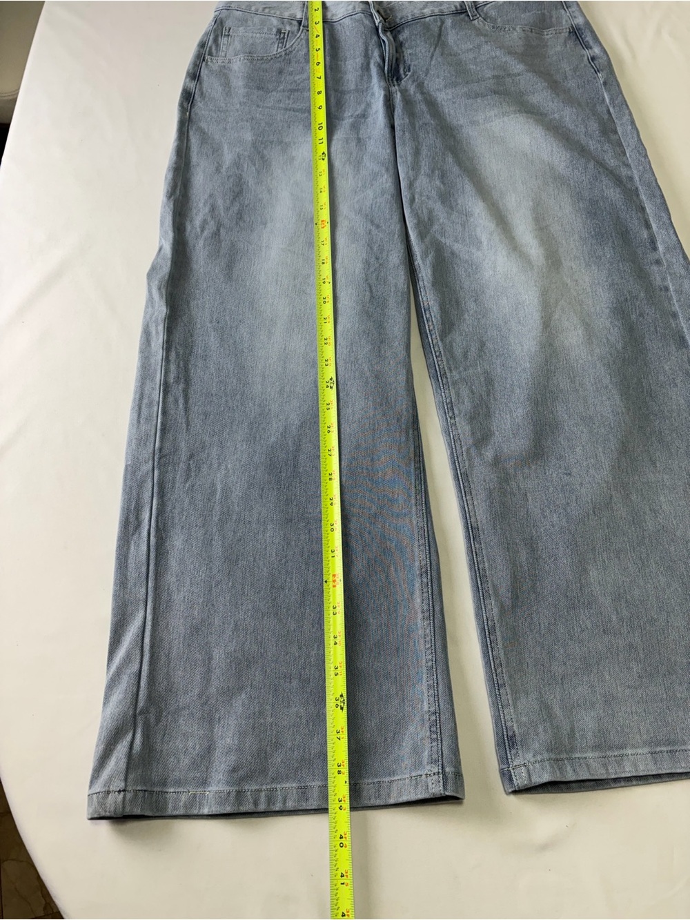 HALARA Light Blue Asymmetrical Wide Leg Jeans - Picture 3 of 11
